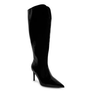 Smash ShoesWomens Kay Point Extra Wide Calf Boots - Black, 12 Wide